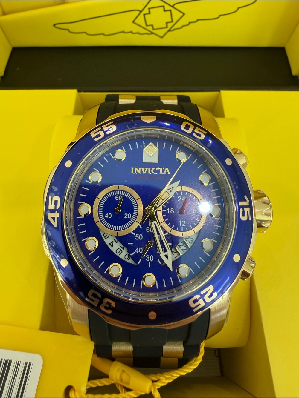 Invicta Blue and Black Chronograph Men’s Watch. Model 6983. New in box.